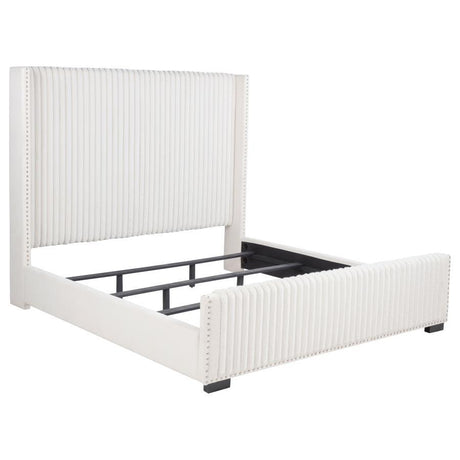 Natasha - Upholstered Bed White by Coaster Fine Furniture | Bel Furniture