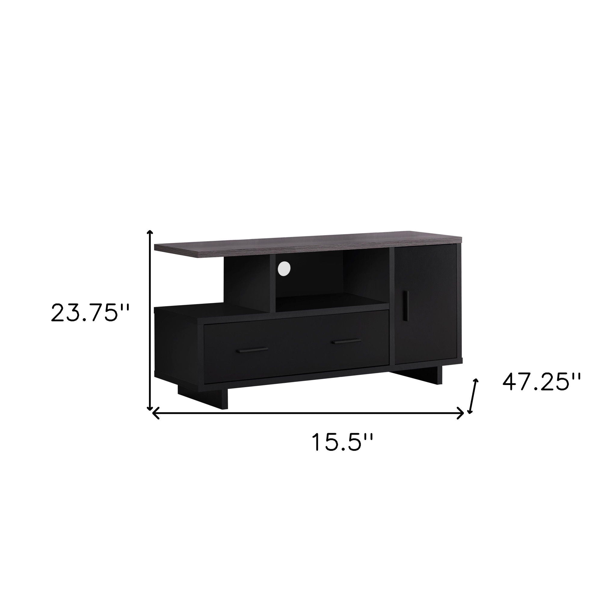 Top With Storage TV Stand - Black Gray