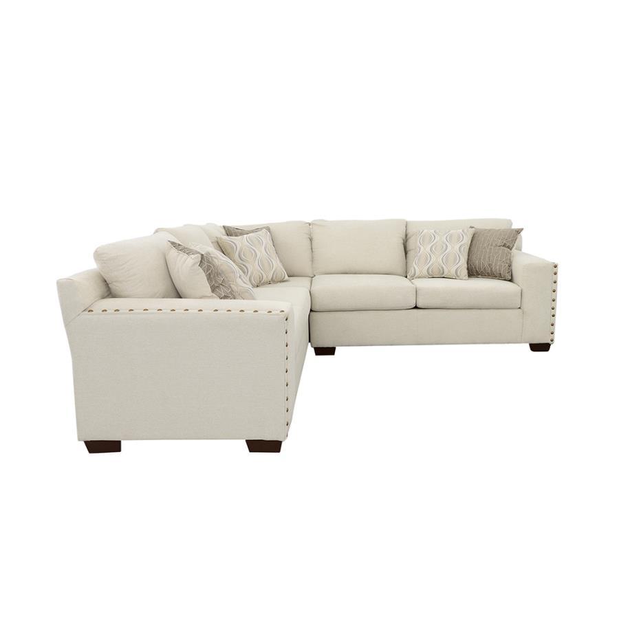 Aria - Upholstered Track Arm Sectional Sofa - Oatmeal