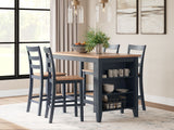 Gesthaven - Rectangular Dining Room Counter Set Blue 5 Pc. Table, 4 Stools by Signature Design by Ashley® | Bel Furniture