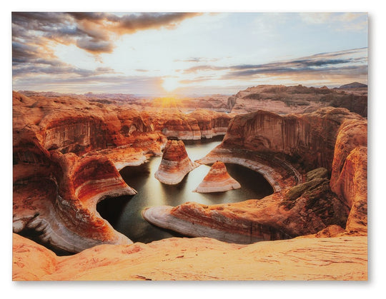 Deemsdon - Blue / Amber - Wall Art by Signature Design by Ashley® | Bel Furniture