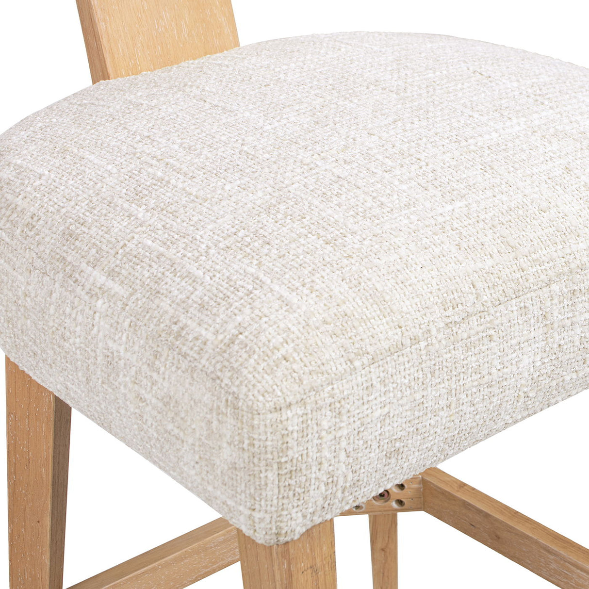 Penny - Round Arched Upholstered Counter Stool (Set of 2) - Travertine Beige