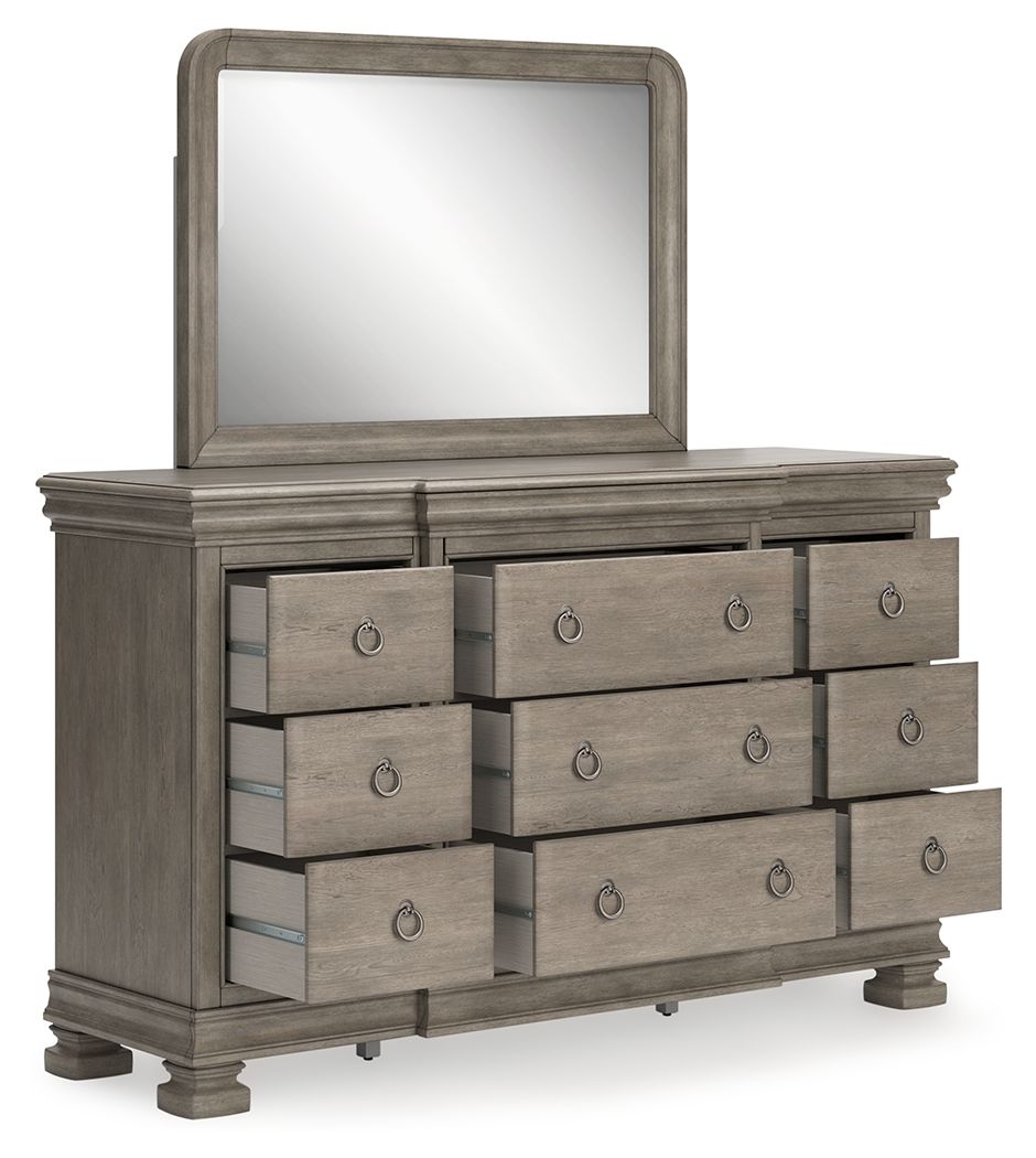 Lexorne - Gray - Dresser And Mirror by Signature Design by Ashley® | Bel Furniture