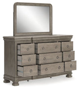 Lexorne - Gray - Dresser And Mirror by Signature Design by Ashley® | Bel Furniture