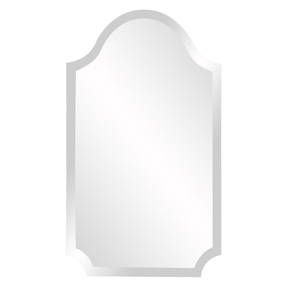 Rectangle Wall Mounted Accent Mirror With Glass Frame - White