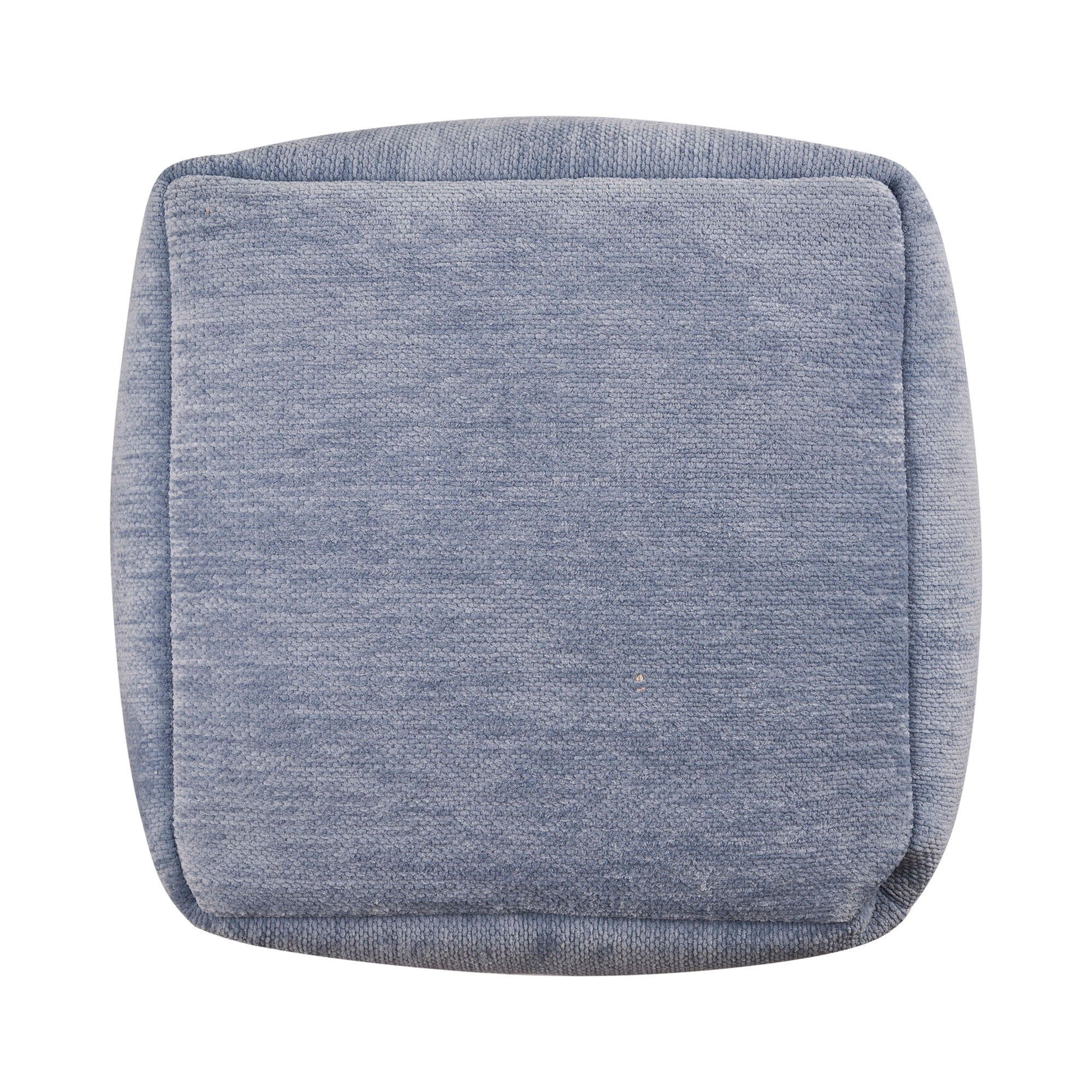 Chenille Cube Pouf Ottoman - Blue