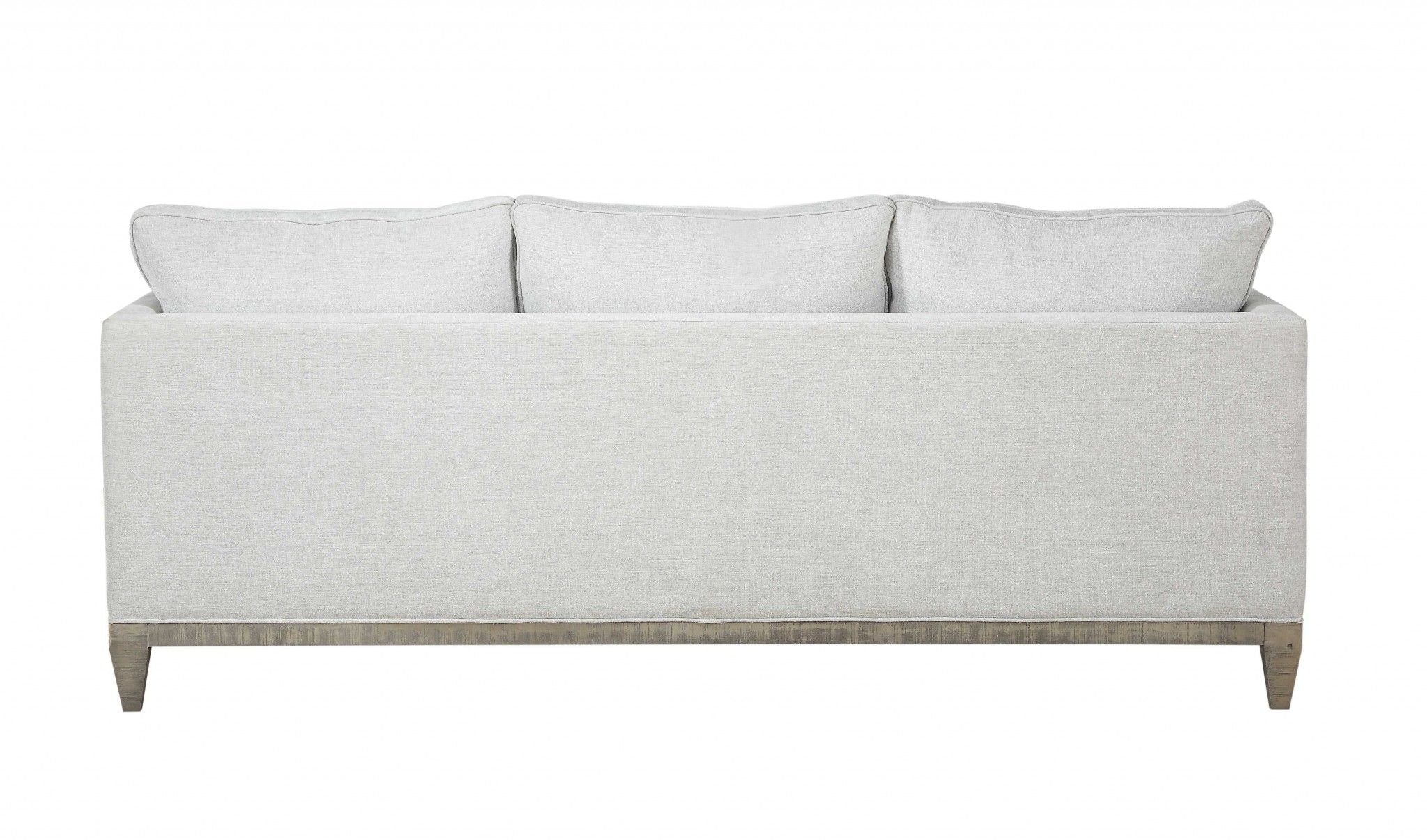 Fabric Sofa With Black And Gray Legs - White