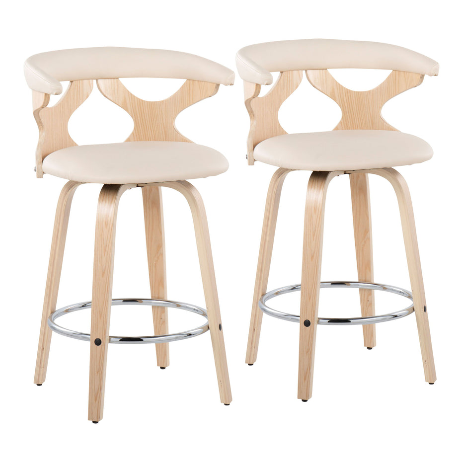 Gardenia - Mid Century Modern Fixed Height Counter Stool With Swivel (Set of 2)