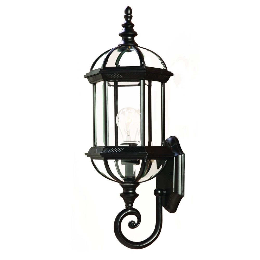 Cylindrical Lantern Wall Light - Matte Black