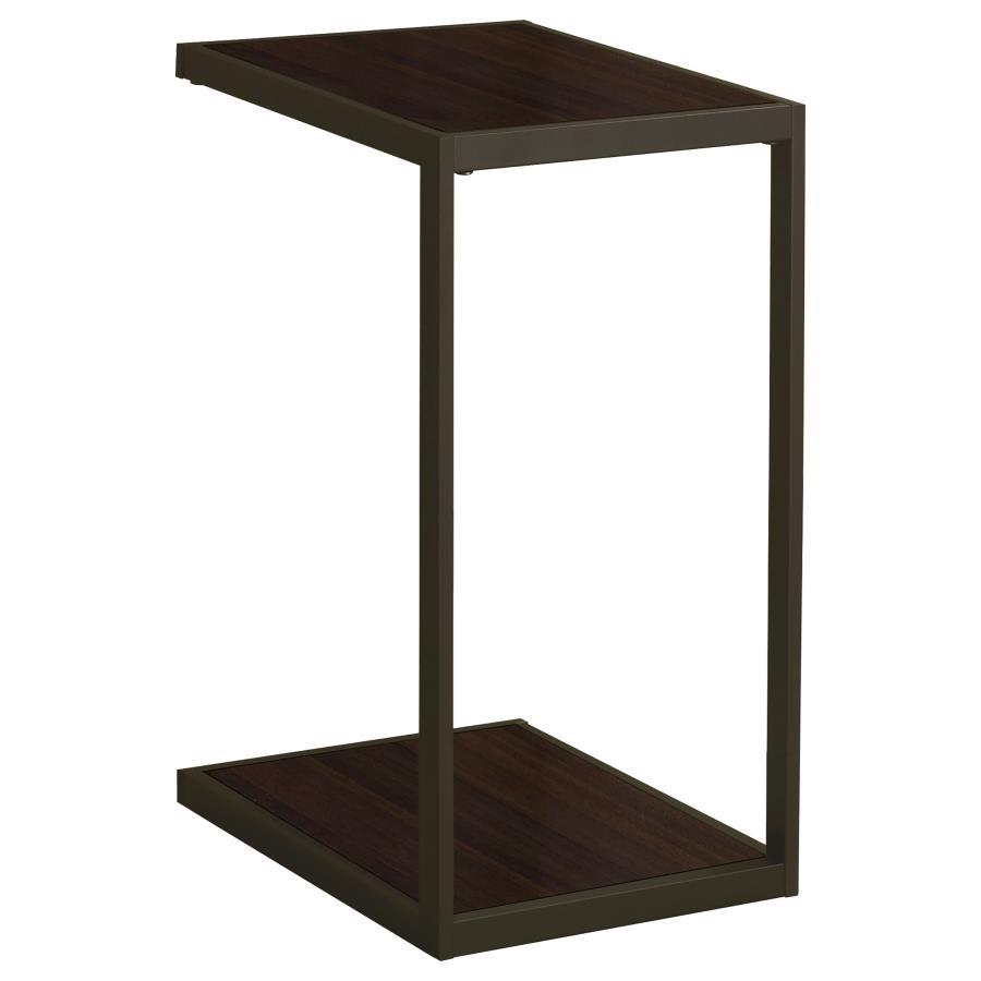 Jose - Rectangular Accent Table With Bottom Shelf - Brown
