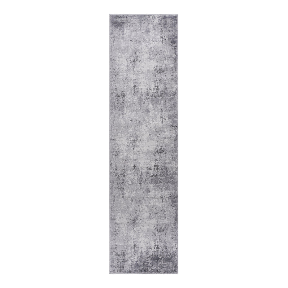 2' x 8' Abstract Non-Shedding Stylish And Stain Resistant Area Rug - Light Gray