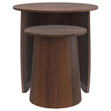 Yency - 2 Piece Round - Mango Wood Nesting Table Set - Dark Brown by Coaster Fine Furniture | Bel Furniture