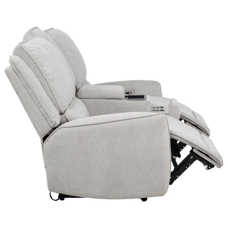 Sylmar - Chenille Upholstered Power Reclining Loveseat - Dove Gray