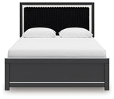 Zuraleus - Upholstered Panel Platform Bed With Roll Slats