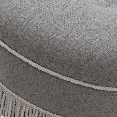 Yolanda - Round Upholstered Accent Ottoman by Jennifer Taylor Home | Bel Furniture