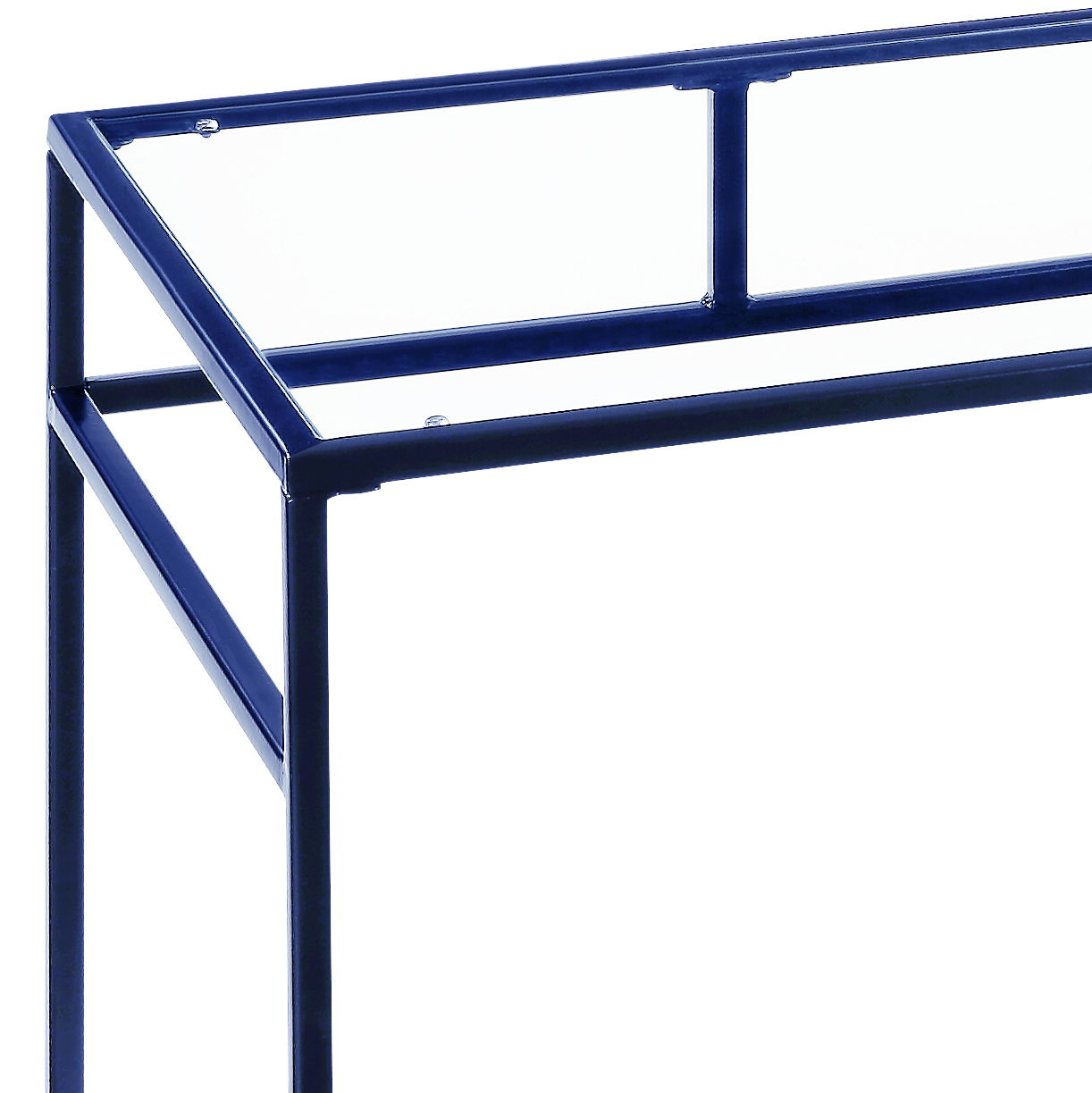 Yasin - Glass Top Writing Desk - Blue