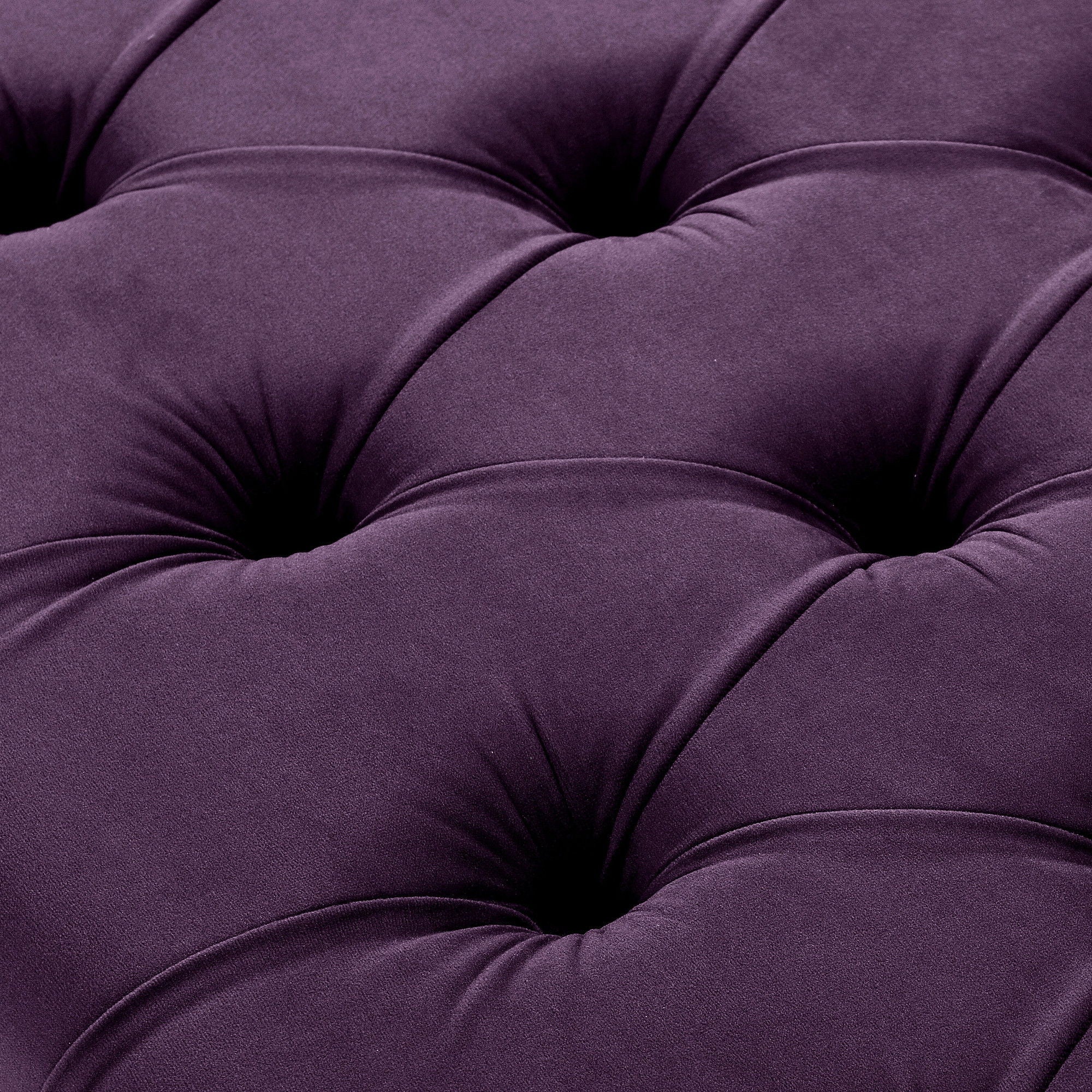 Velvet Tufted Ottoman - Plum