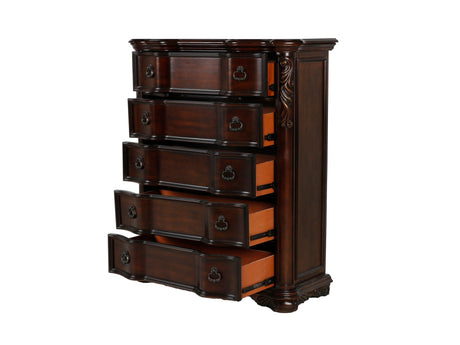 Traditional Style 5-Drawer Chest by Mollai Collections | Bel Furniture