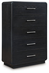 Rowanbeck - Black - Five Drawer Chest by Signature Design by Ashley® | Bel Furniture