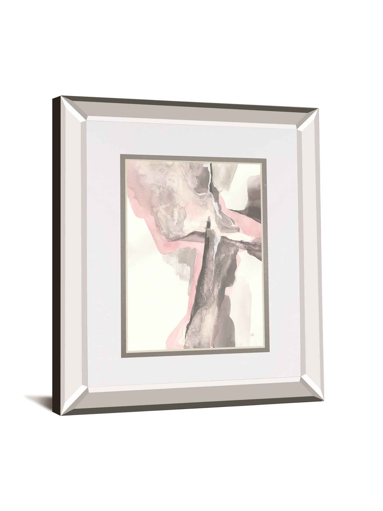 Blushing Grey II By Chris Paschke Mirrored Frame - Pink