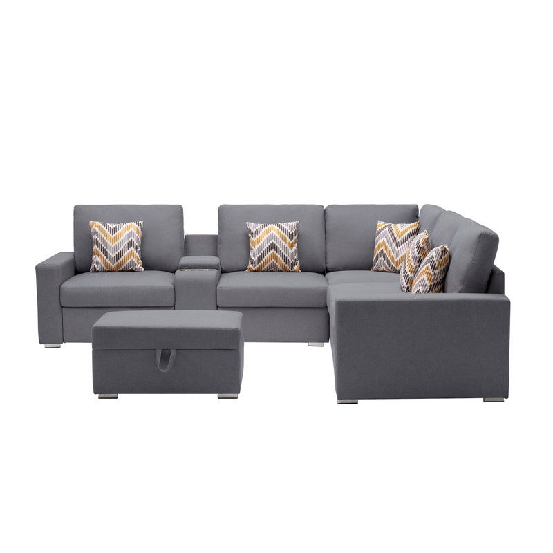 Nolan - 7 Piece Sectional Sofa With Pillows And Interchangeable Legs