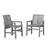 Modern 2 Piece Chevron Patio Chairs Dark Gray by Walker Edison | Bel Furniture
