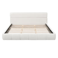 Upholstered Platform Bed Frame With Soft Boucle Headboard