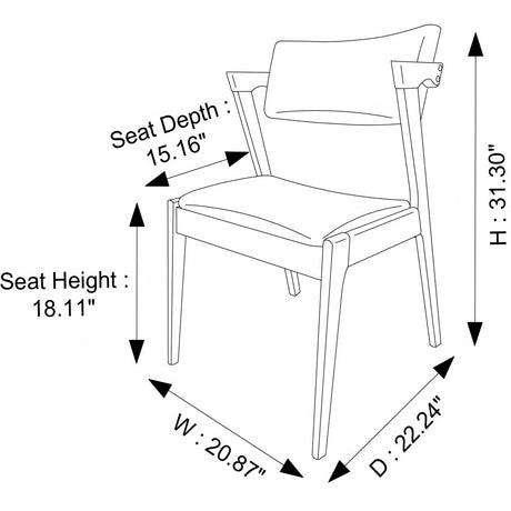 Edwin - Mid-Century Modern Dining Chair (Set of 2) - view 20
