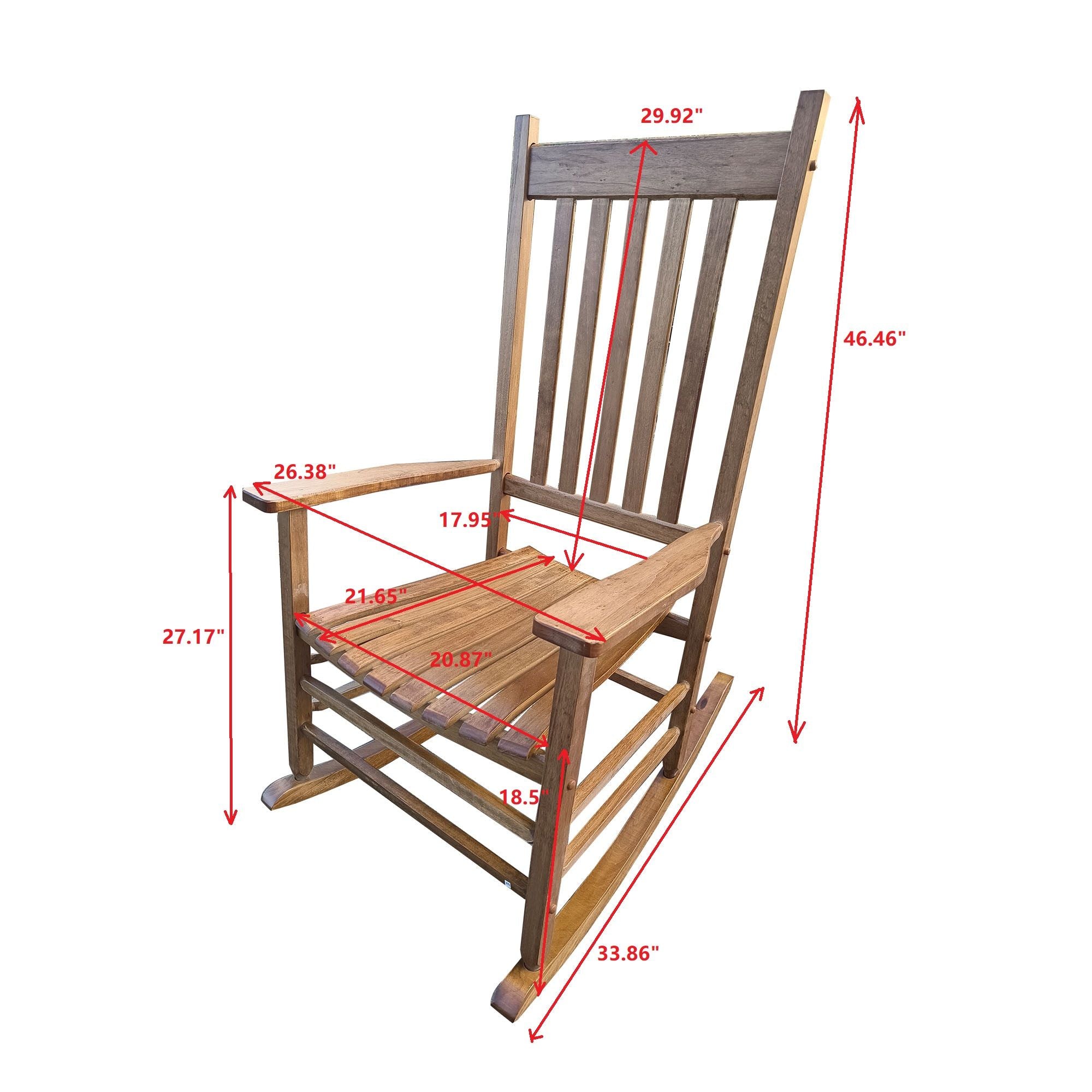 Balcony Porch Adult Rocking Chair - Wood