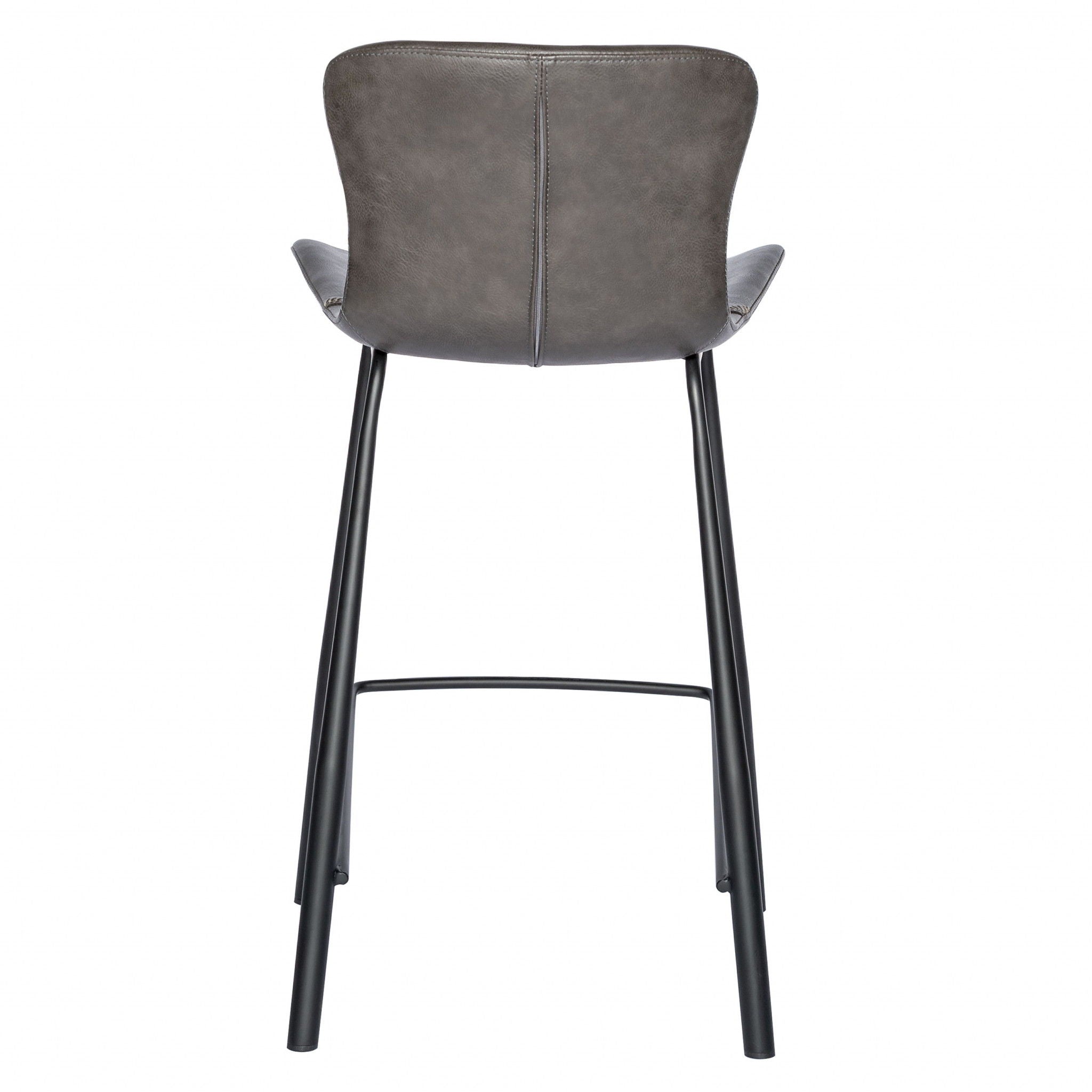 Steel Low Back Counter Height Bar Chairs (Set of 2) - Gray / Black