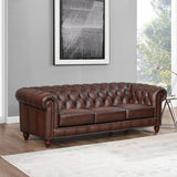 Alton Bay-Top Grain Leather Sofa Couch - Brown by Hydeline Furniture | Bel Furniture