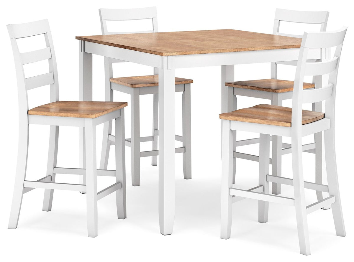 Gesthaven - Dining Room Counter Table Set White 5 Pc. Table, 4 Chairs by Signature Design by Ashley® | Bel Furniture