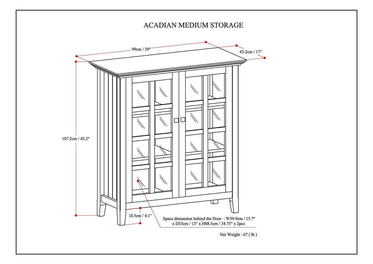 Acadian - Medium Storage Cabinet - Light Brown