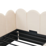 Upholstered Daybed With Metal Slatted Base