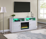 Terra - TV Stand Console With Fireplace - White Walnut