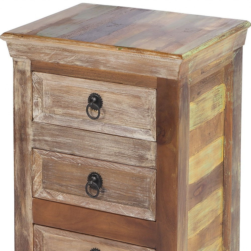 Modern Rustic Three Drawer Accent Chest - Light Brown