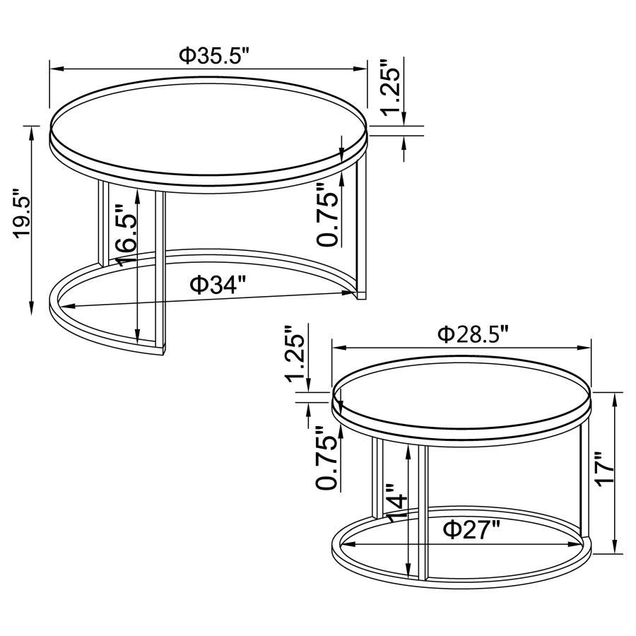 Rodrigo - 2 Piece Round Wood Nesting Table Set - Weathered Elm