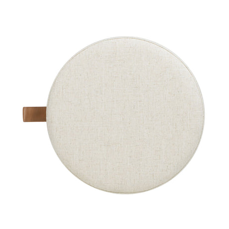 Brandy - Round Upholstered Storage Ottoman With Leather Accent by Jennifer Taylor Home | Bel Furniture
