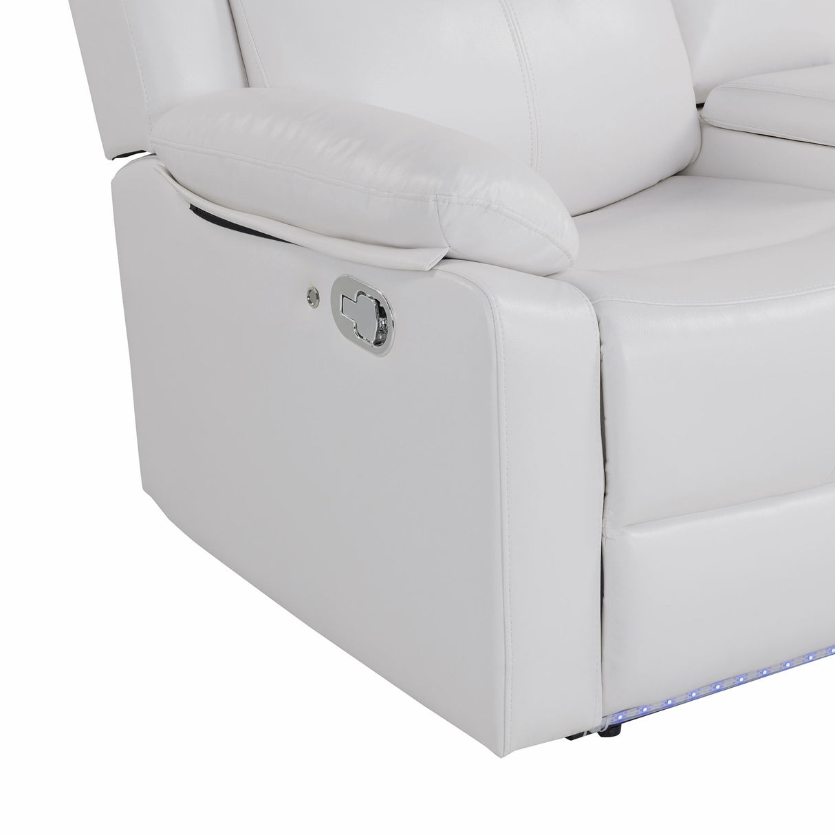 Blanche - Glider Recliner With LED, Pillow Top Arms