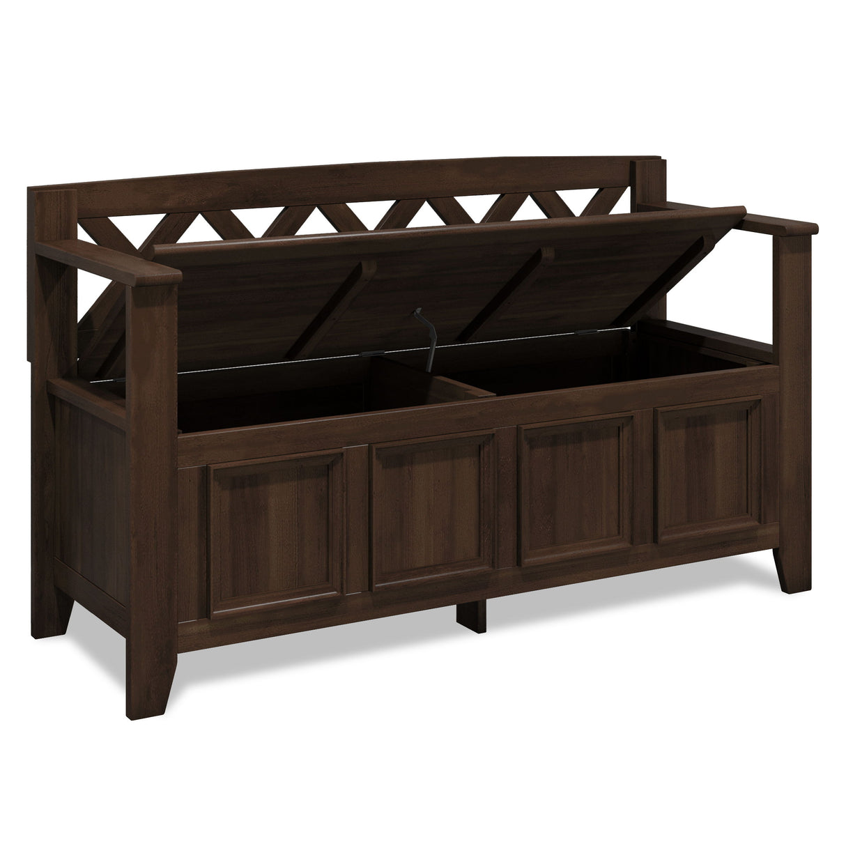 Amherst - Entryway Storage Bench - Natural Aged Brown by Simpli-Home | Bel Furniture