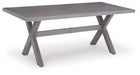 Half Moon Beach - Rectangular Dining Table With Umbrella Option - Gray