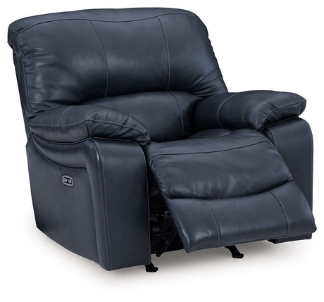 Leesworth - 3 Pc. - Power Reclining Sofa, Power Reclining Loveseat, Power Rocker Recliner - Ocean - view 10