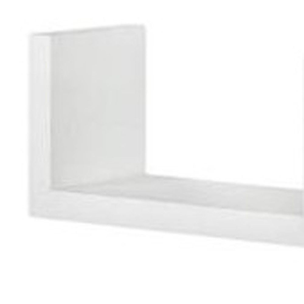 2 Shelves Solid Wood Wall Mounted Shelving Unit - White