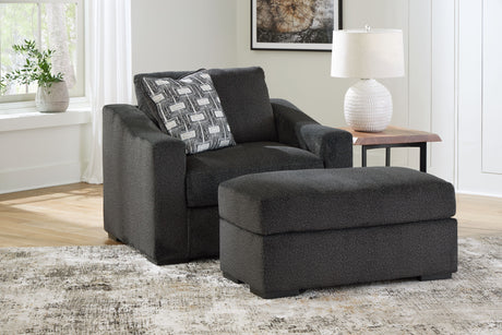 Wryenlynn - Living Room Set Black 2 Pc. Chair And A Half, Ottoman by Benchcraft® | Bel Furniture