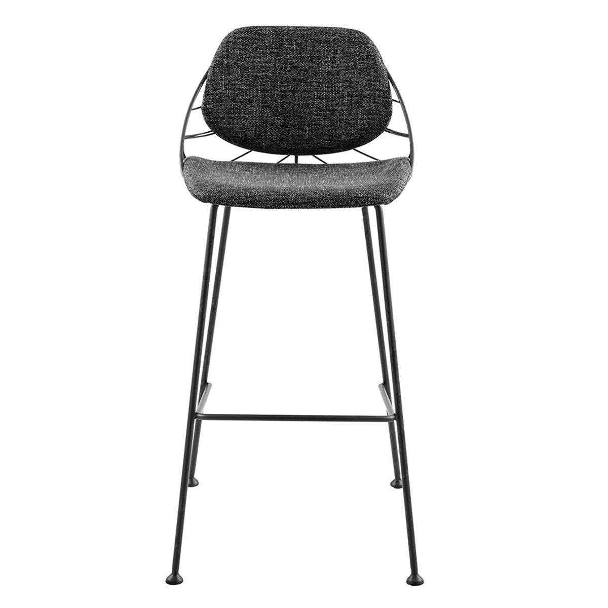 Steel Low Back Bar Height Bar Chairs (Set of 2) - Black