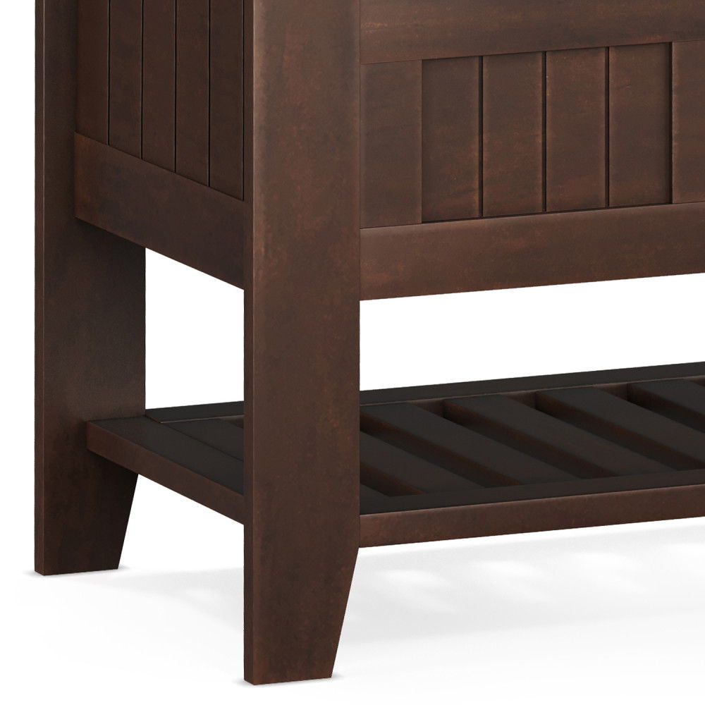 Acadian - Entryway Storage Bench With Shelf - Brown by Simpli-Home | Bel Furniture
