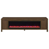 Carey - 79" TV Stand Fireplace Media Console - Dark Pine