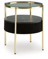 Nedman - Black / Gold Finish - Accent Table With Speaker by Signature Design by Ashley® | Bel Furniture
