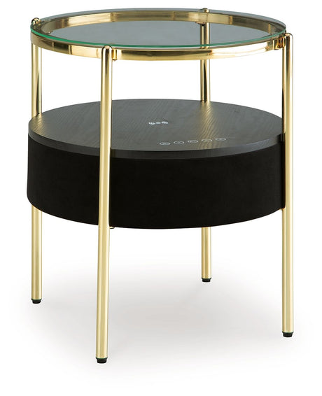 Nedman - Black / Gold Finish - Accent Table With Speaker by Signature Design by Ashley® | Bel Furniture