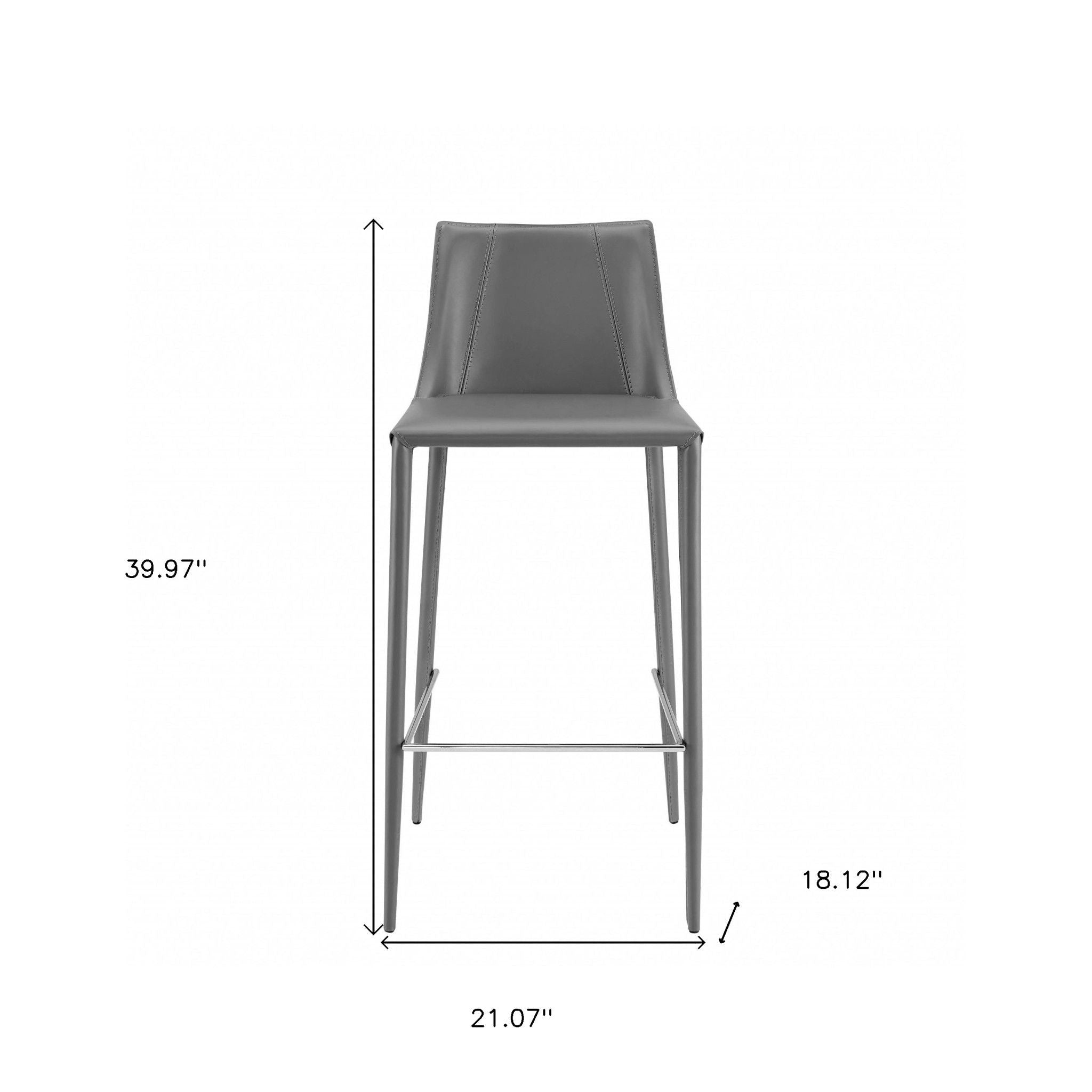 Steel Low Back Bar Height Bar Chair - Gray